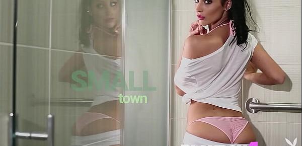  Cute big tits brunette model Ali Rose showing her nice ass in hot lingerie